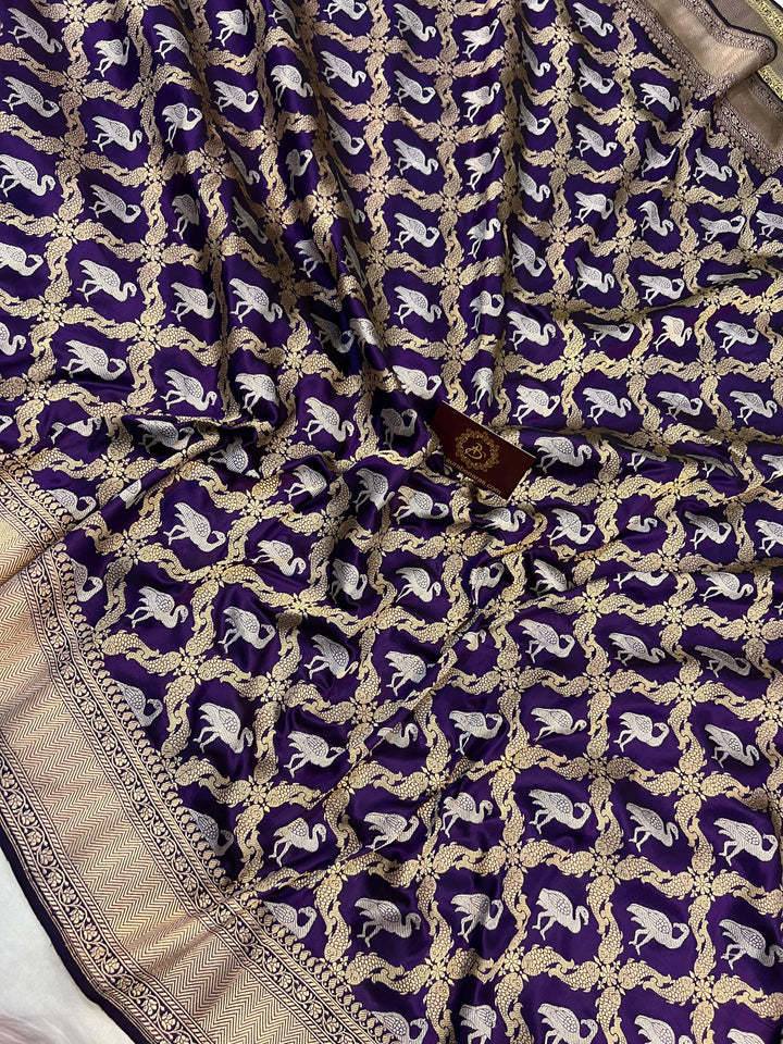 Pure Banarasi Katan silk saree with Kadhwa Jaal and Sona Rupa zari work 