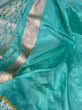 Blue Pure Banarasi Handloom Katan Silk Saree - Aura Benaras