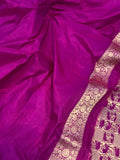 Magenta Purple Pure Banarasi Handloom Katan Silk Saree - Aura Benaras