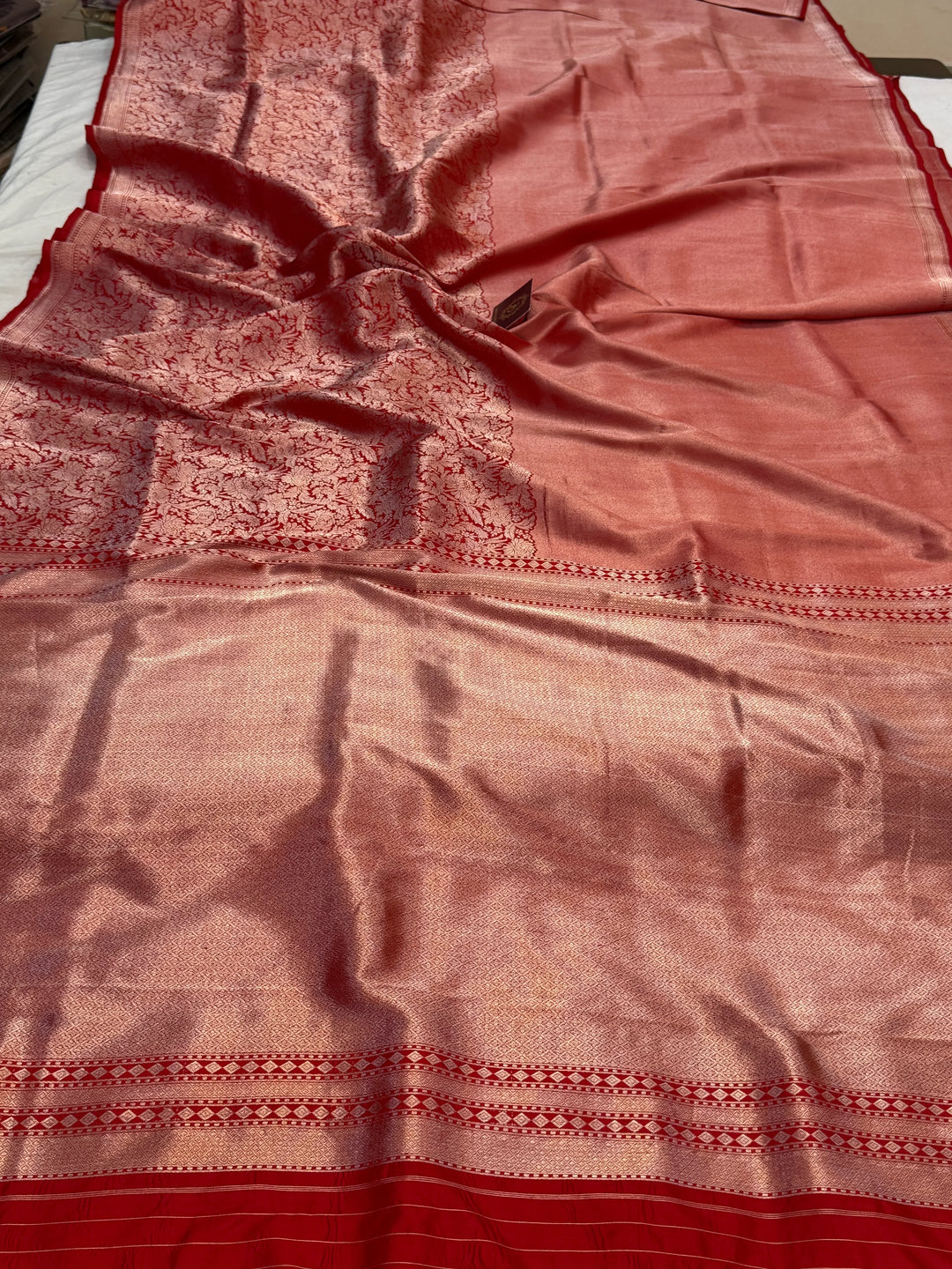 Red Pure Katan silk Handloom Banarasi Saree