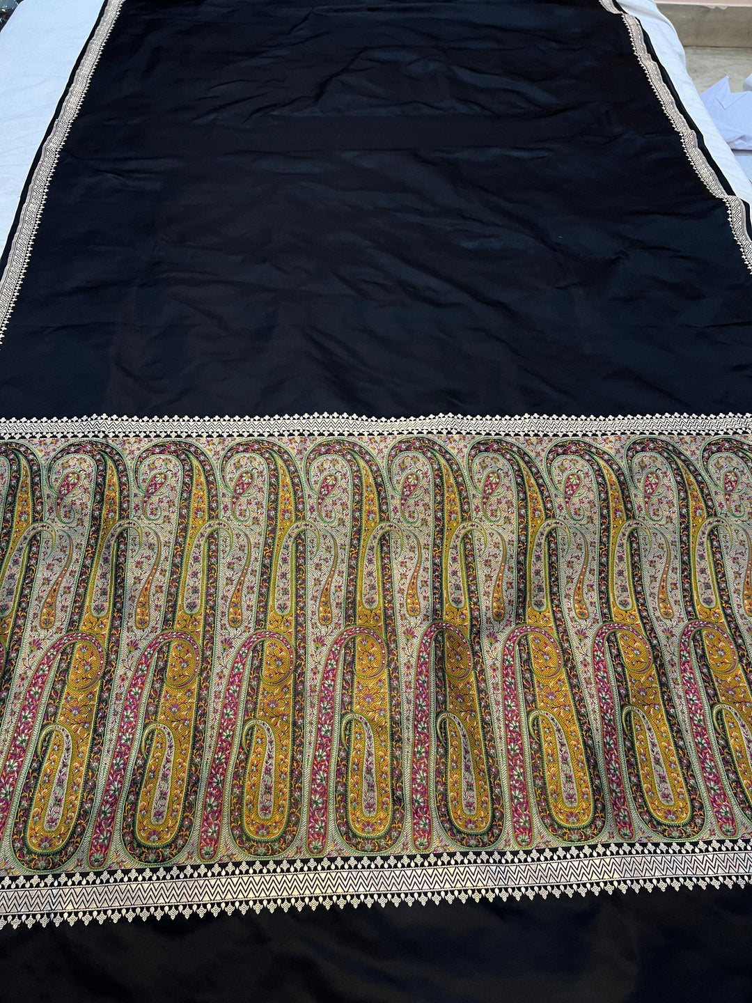 Black Pure Banarasi Handloom Katan Satin Silk Saree