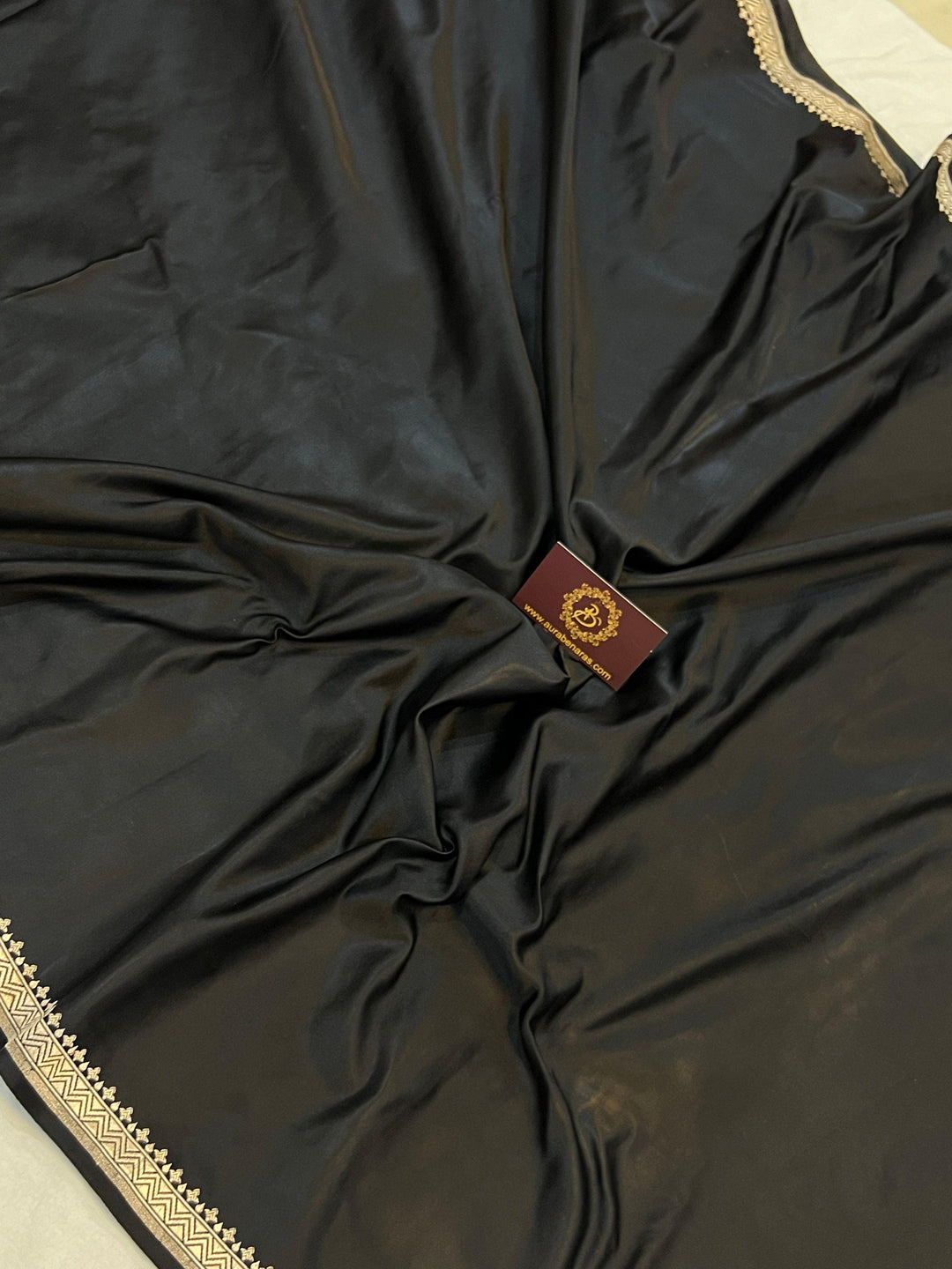 Black Pure Banarasi Handloom Katan Satin Silk Saree
