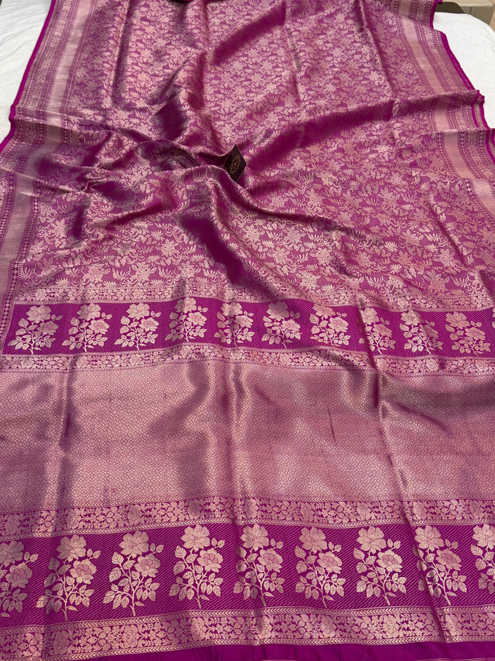 Purple Banarasi Handloom Katan Silk Saree
