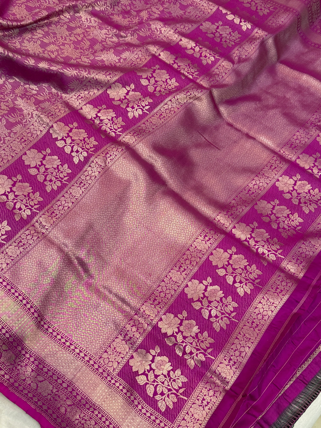 Purple Banarasi Handloom Katan Silk Saree