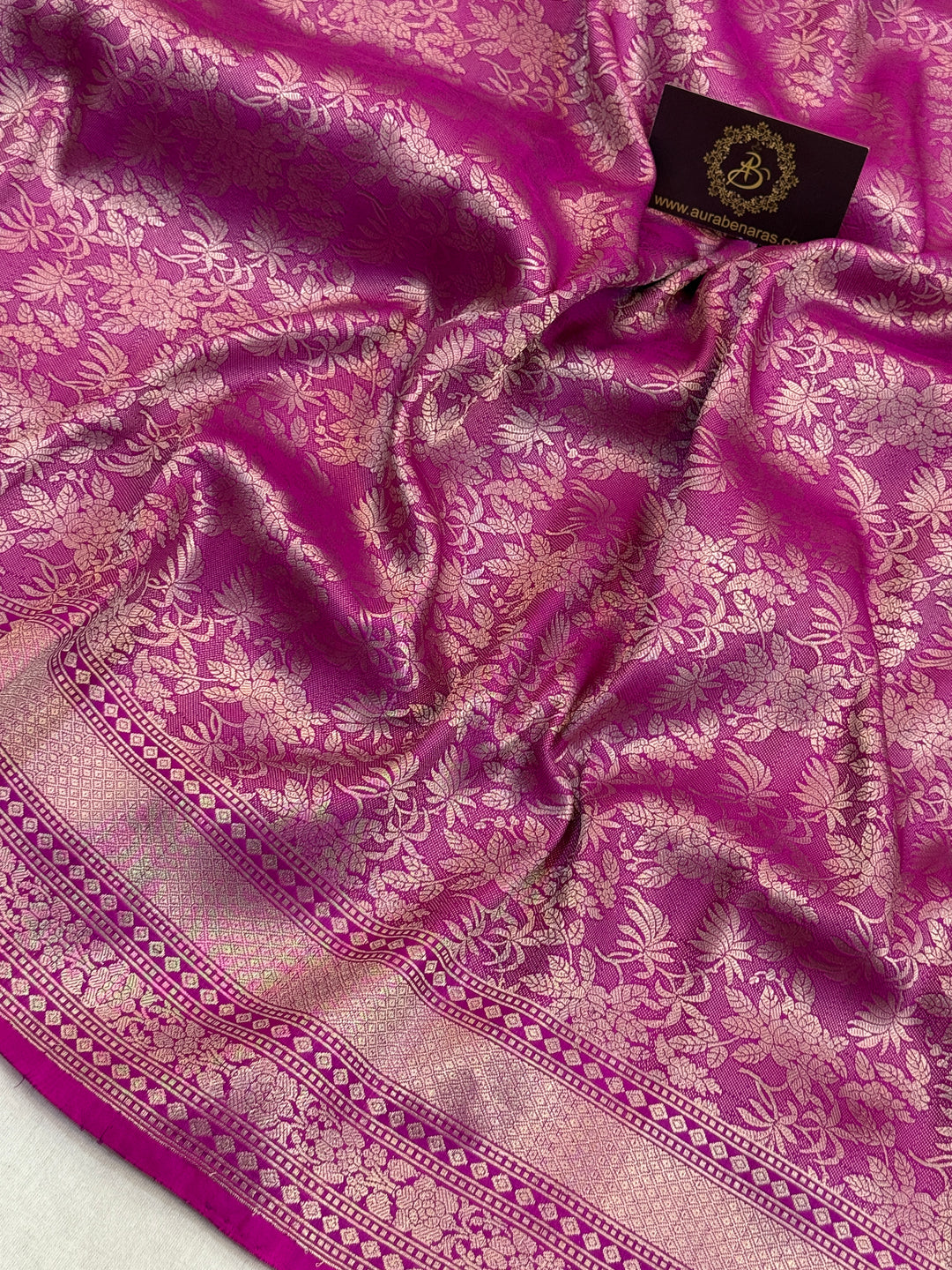 Purple Banarasi Handloom Katan Silk Saree