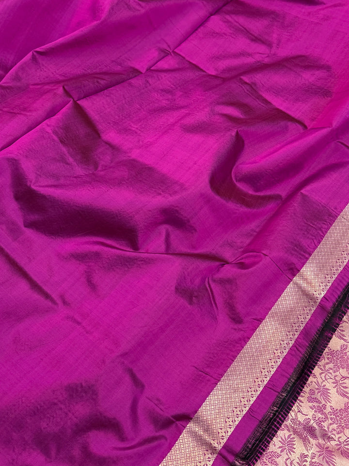 Purple Banarasi Handloom Katan Silk Saree