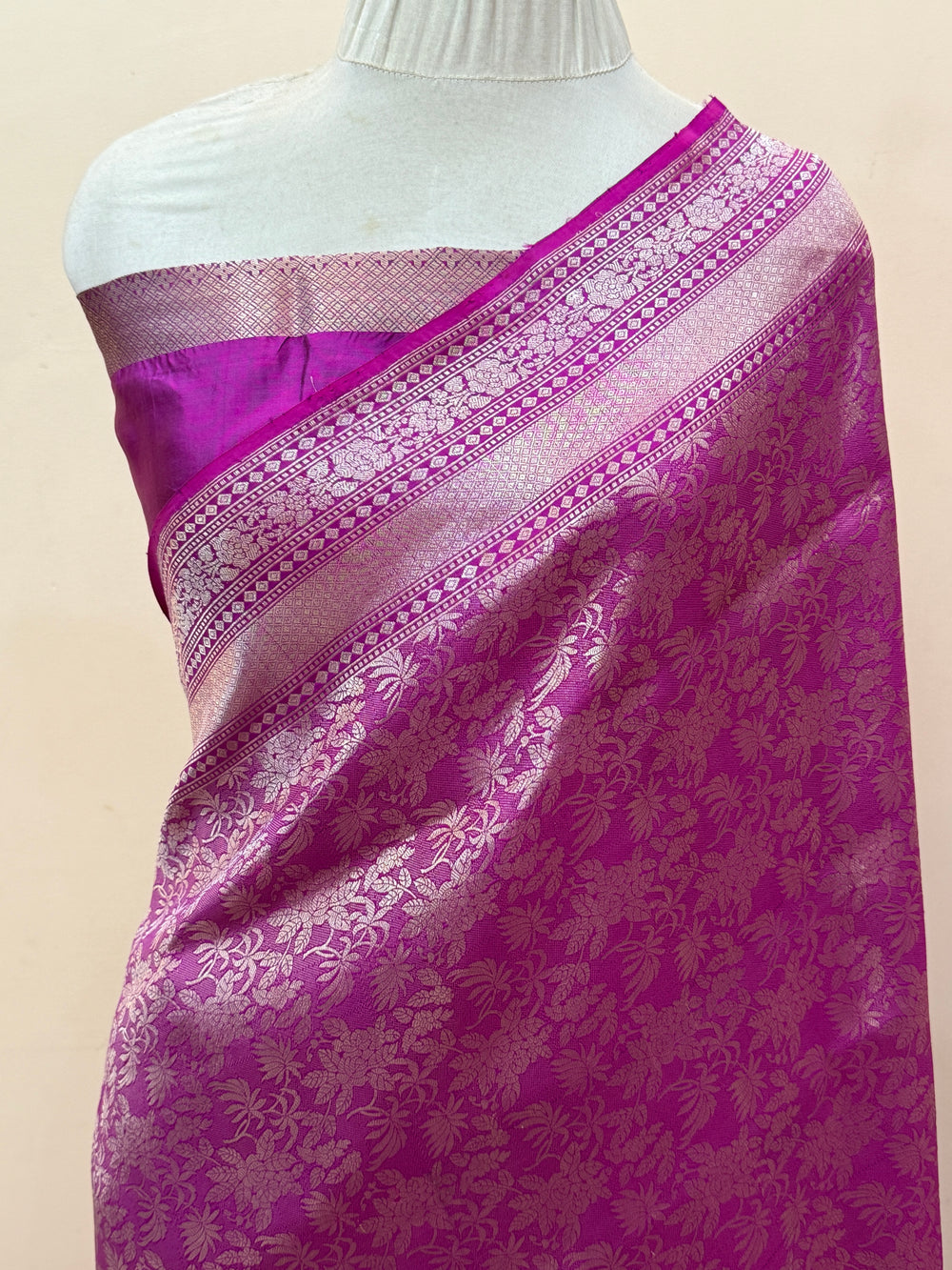 Purple Banarasi Handloom Katan Silk Saree