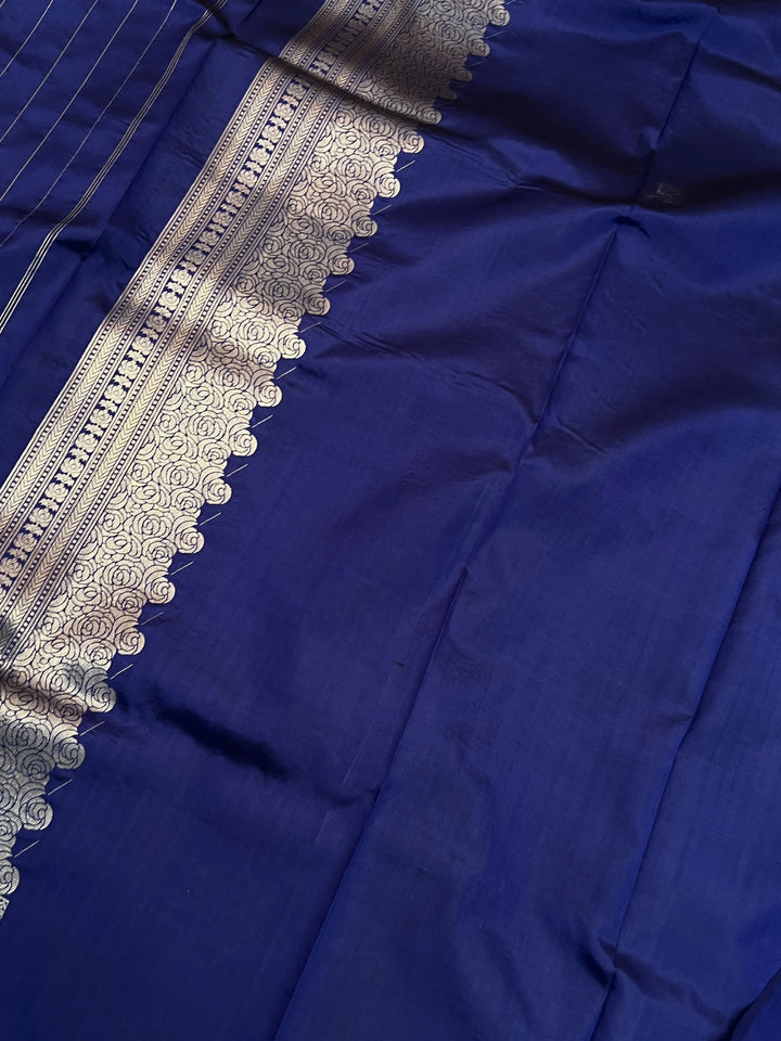 Purple Pure Katan Silk Banarasi Saree with Floral Brocade Work