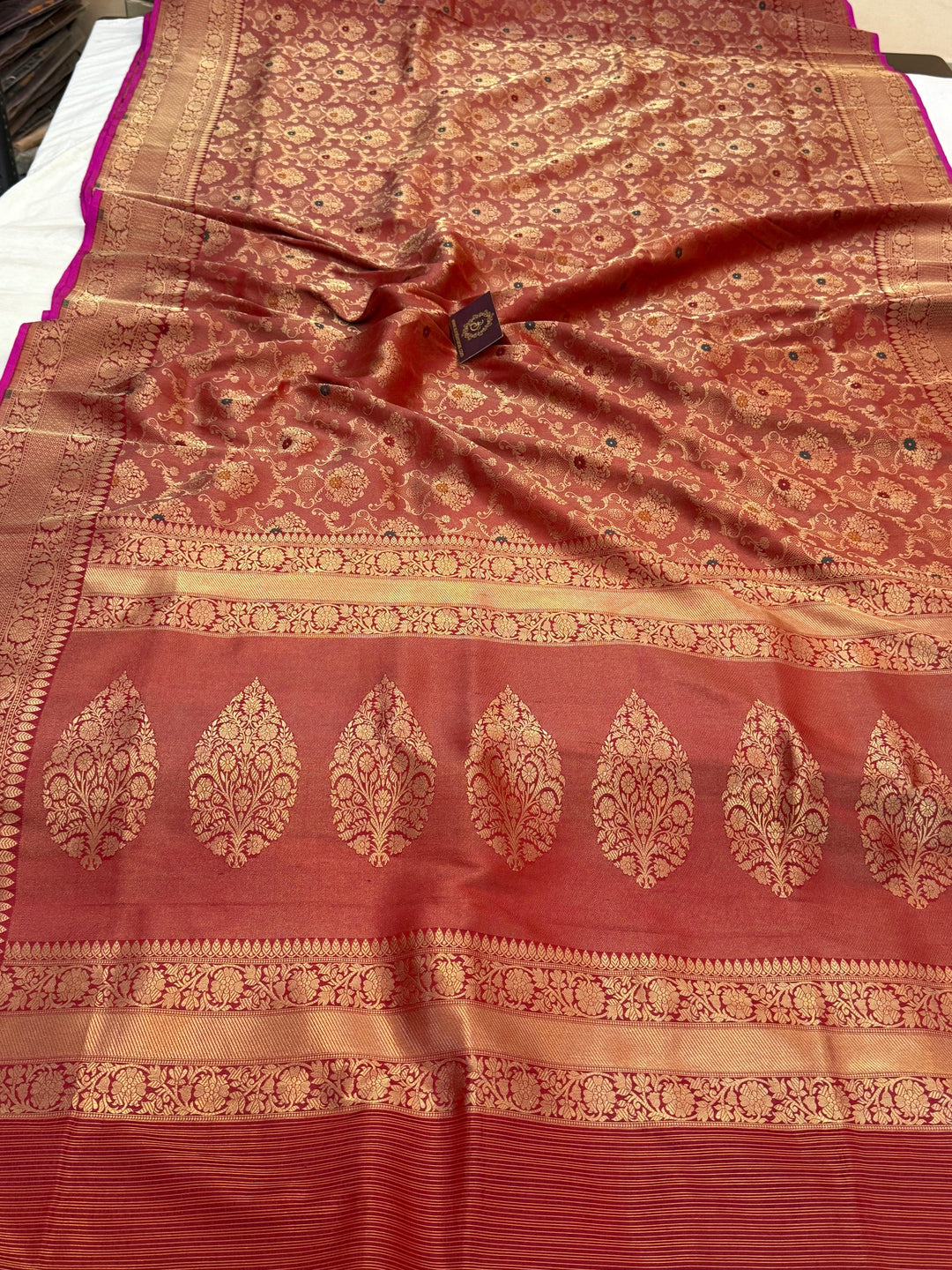 Maroon Pure Banarasi Handloom Katan Silk Saree