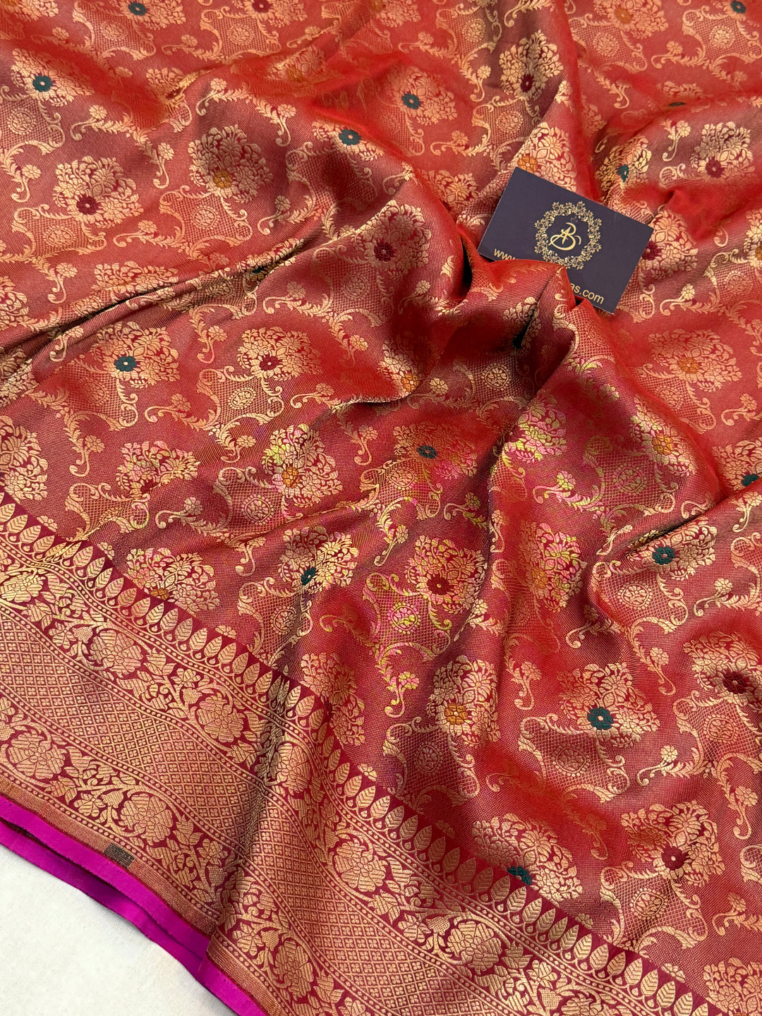 Maroon Pure Banarasi Handloom Katan Silk Saree