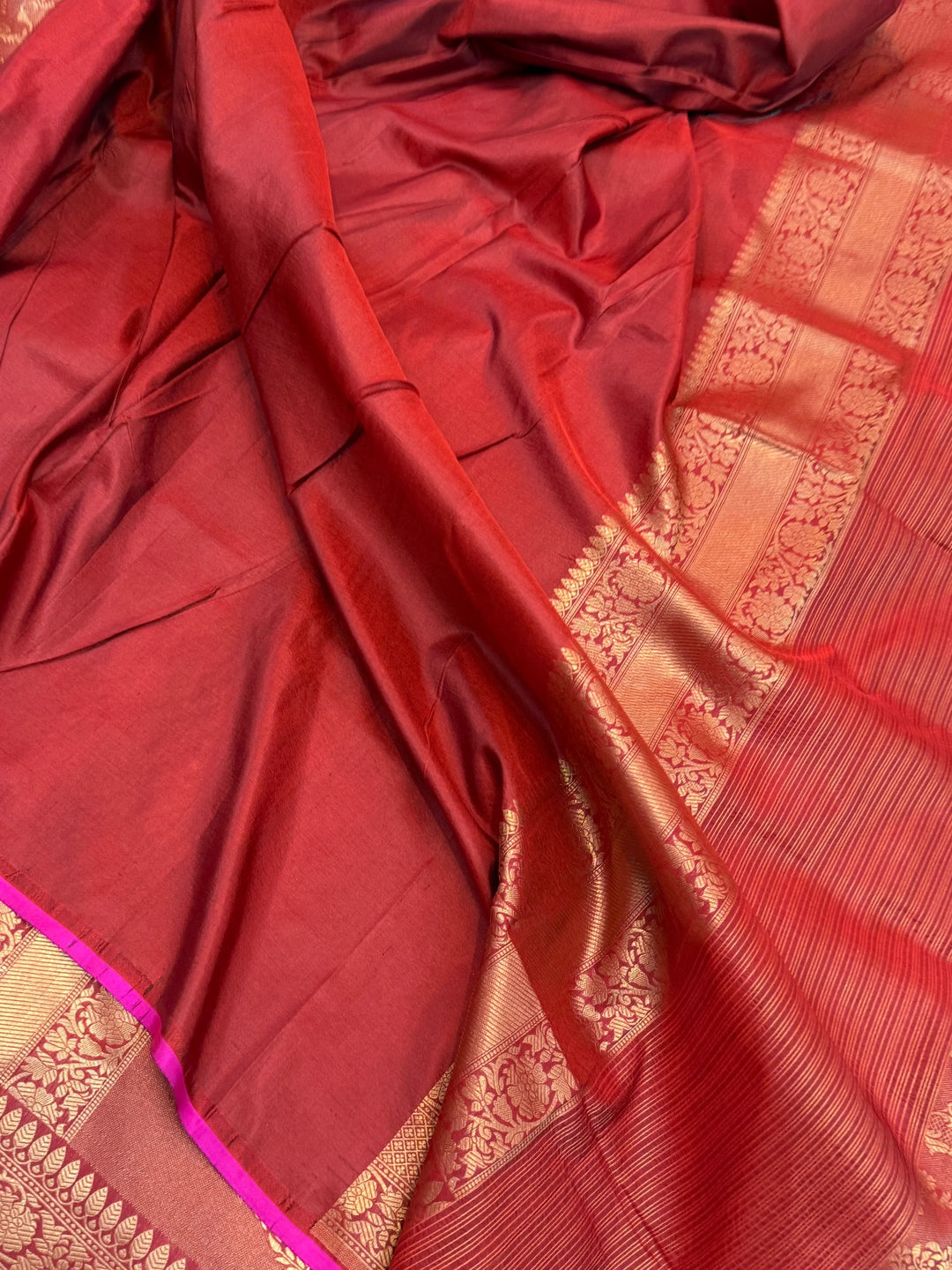 Maroon Pure Banarasi Handloom Katan Silk Saree