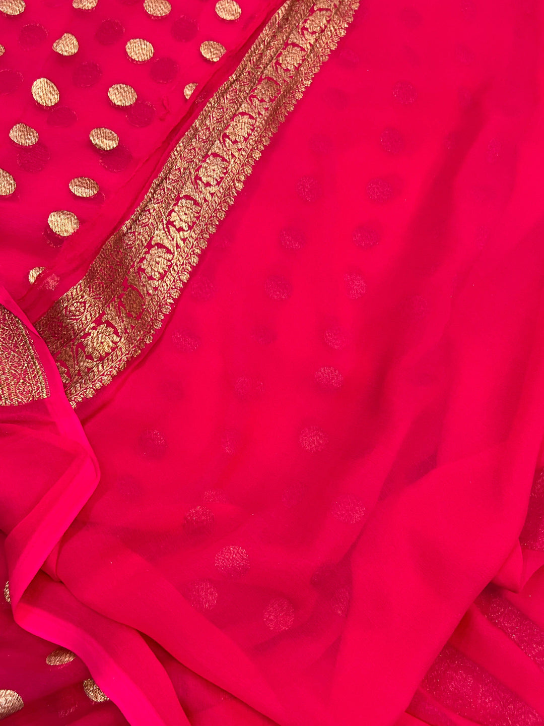 Buy Orange Pure Banarasi Khaddi Georgette Saree | Aura Benaras