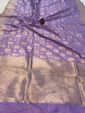 Lavender Pure Banarasi Handloom Katan Silk Saree - Aura Benaras