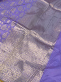 Lavender Pure Banarasi Handloom Katan Silk Saree - Aura Benaras