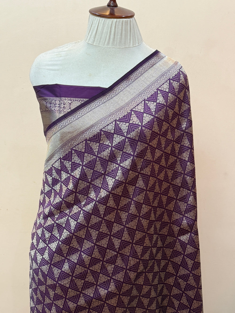 Purple Banarasi Handloom Katan Silk Saree