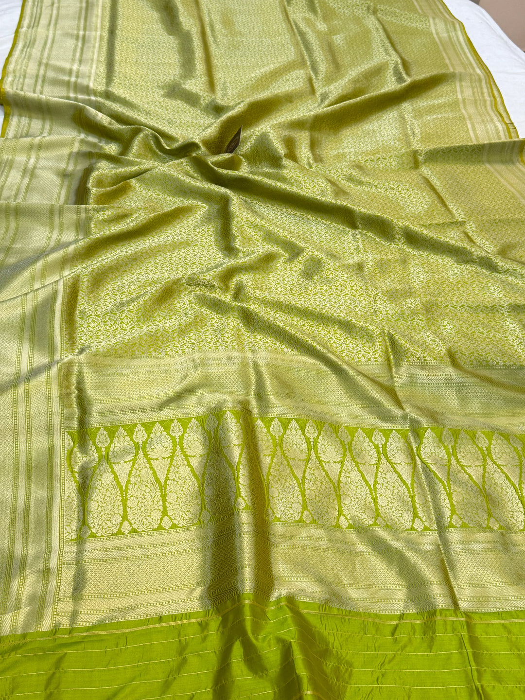 Pirate Green Banarasi Handloom Katan Silk Saree
