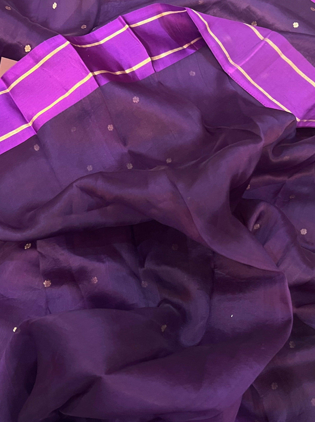 Purple Pure Banarasi Handloom Silk Saree - Aura Benaras