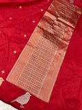 Red Pure Banarasi Handloom Katan Silk Saree