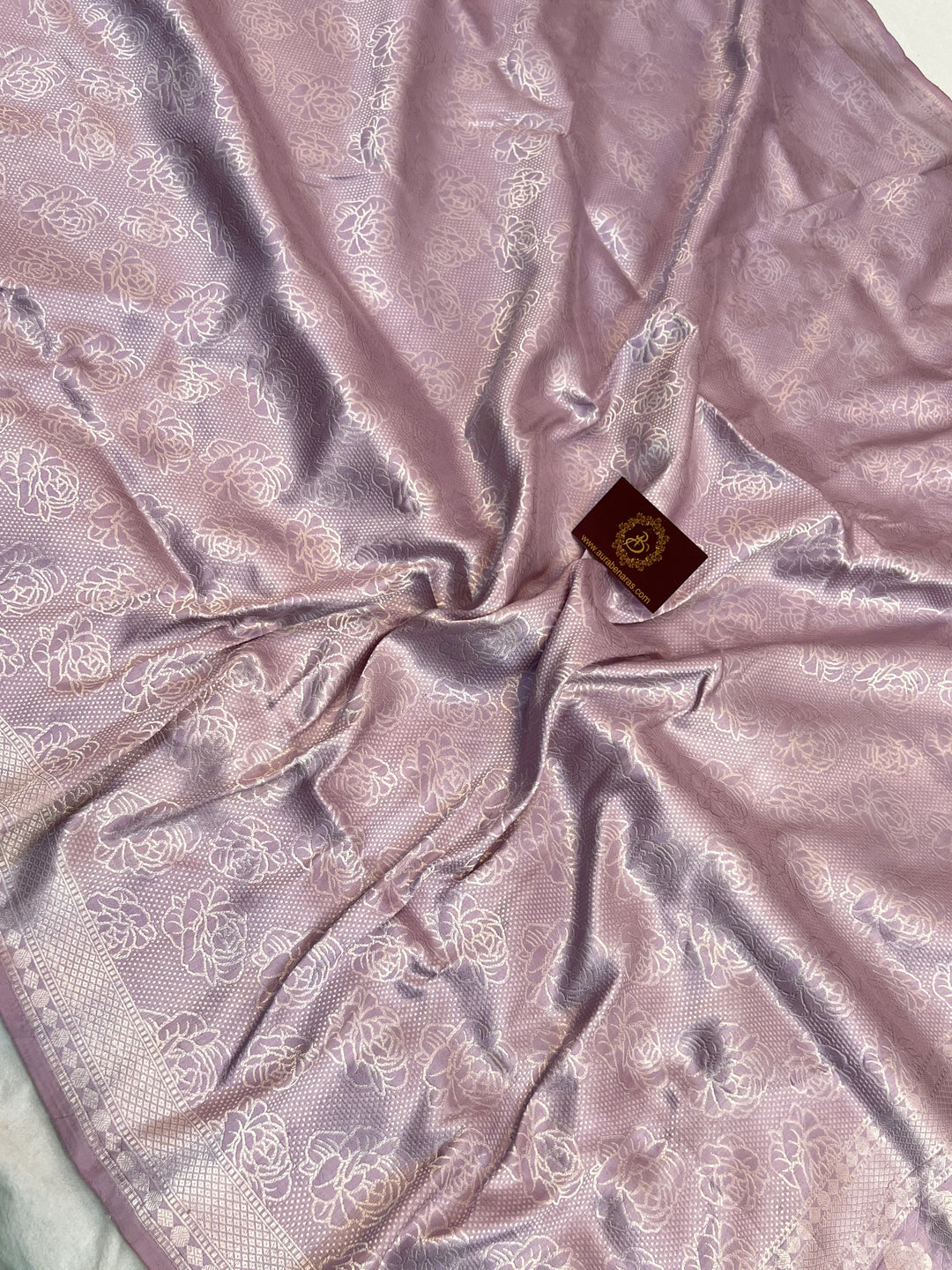 Lining Lavender Pure Katan silk Handloom Banarasi Saree