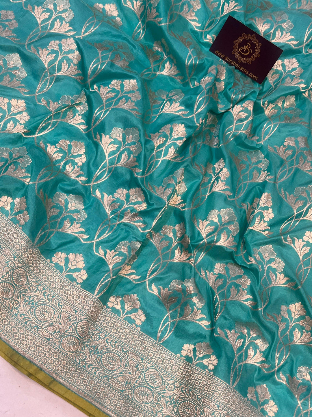 Blue Pure Banarasi Handloom Katan Silk Saree - Aura Benaras