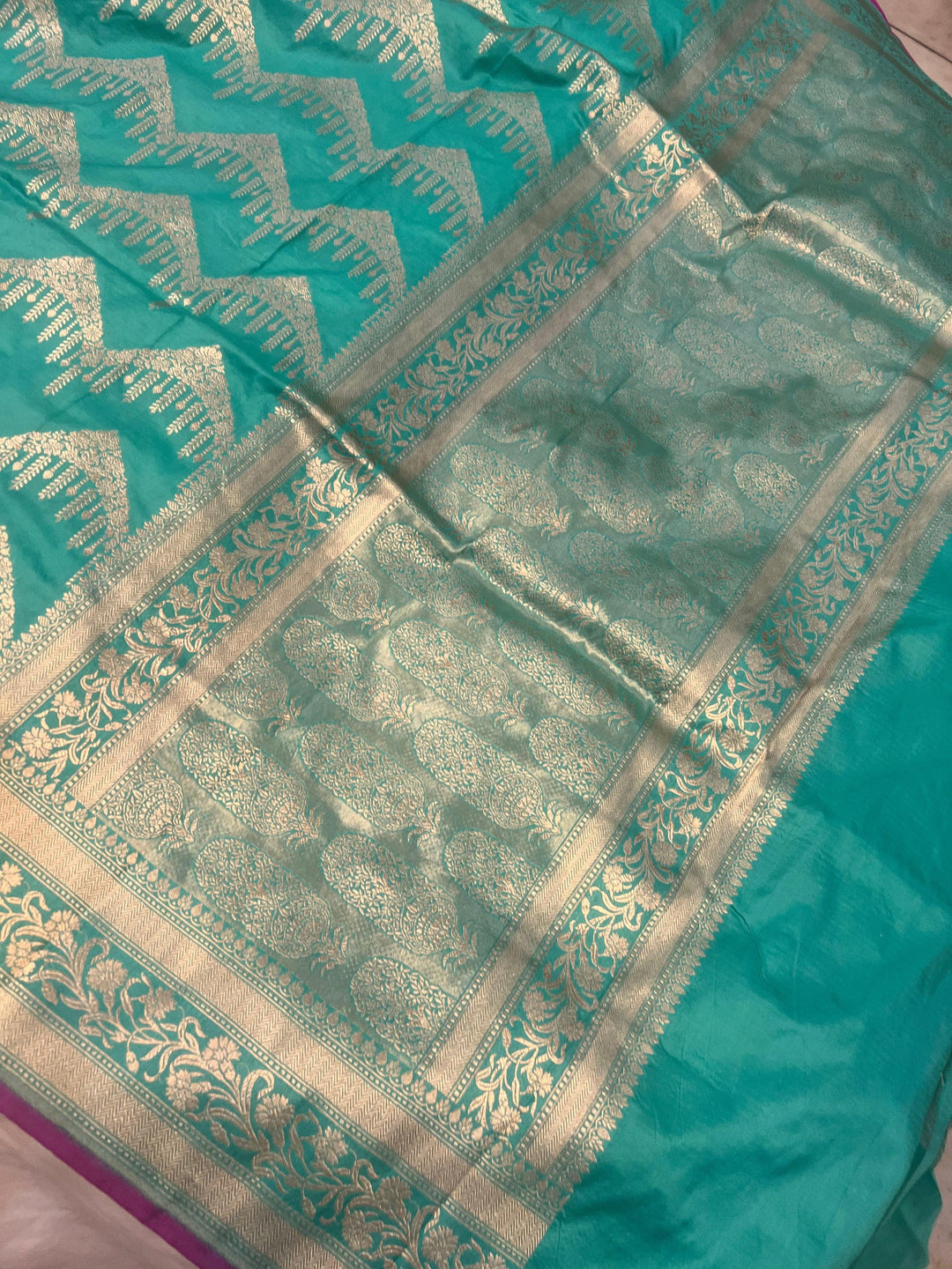 Blue Pure Banarasi Handloom Katan Silk Saree - Aura Benaras