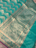 Blue Pure Banarasi Handloom Katan Silk Saree - Aura Benaras