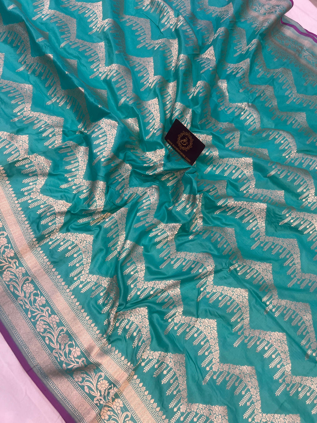Blue Pure Banarasi Handloom Katan Silk Saree - Aura Benaras