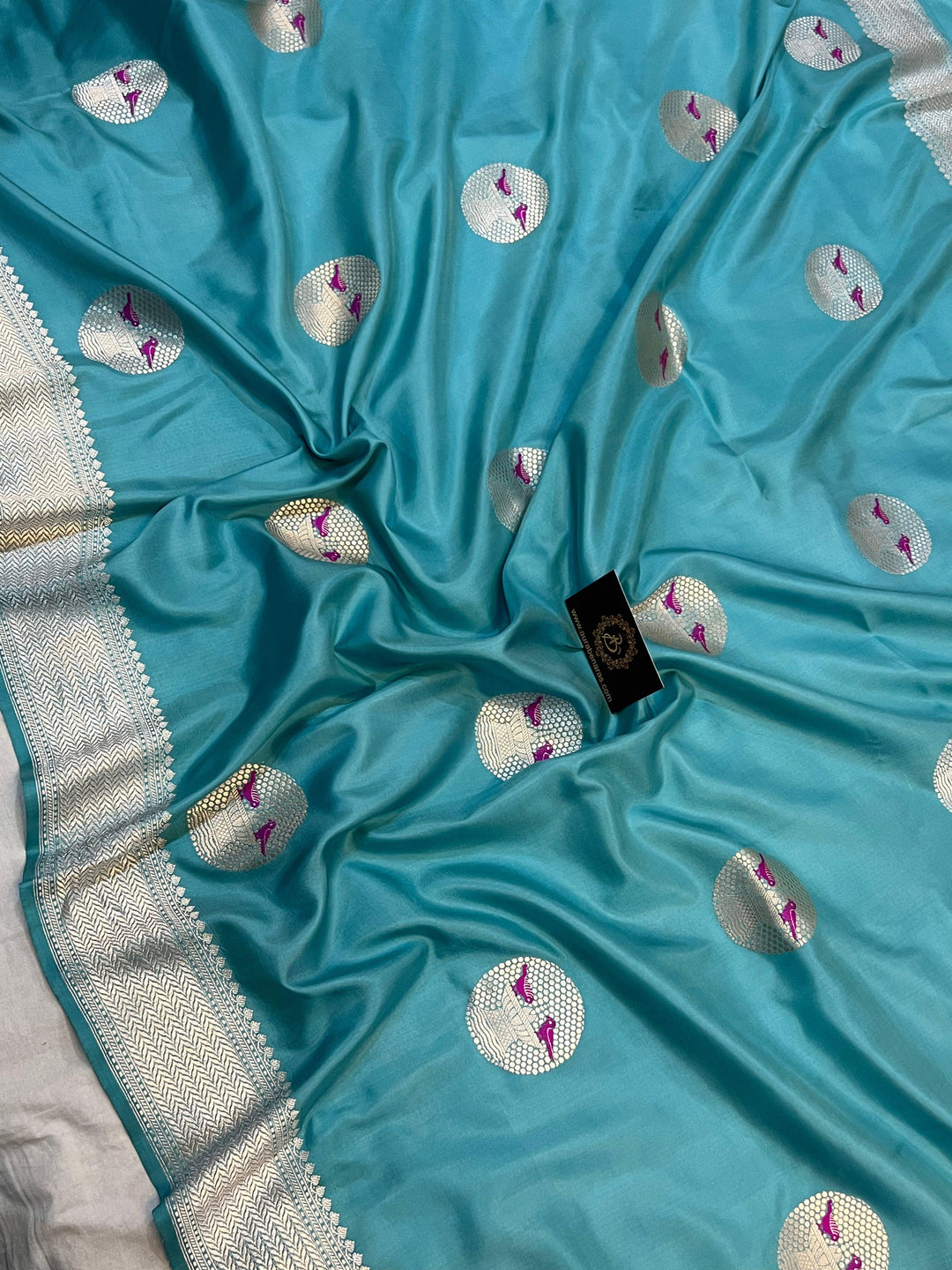 Blue Banarasi Handloom Katan Silk Saree - Aura Benaras