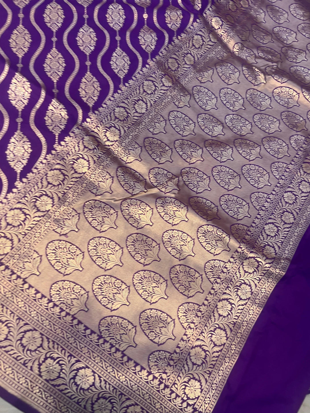Purple Pure Banarasi Handloom Katan Silk Saree - Aura Benaras