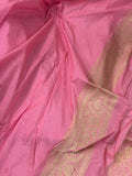 Baby Pink Pure Banarasi Handloom Katan Silk Saree - Aura Benaras