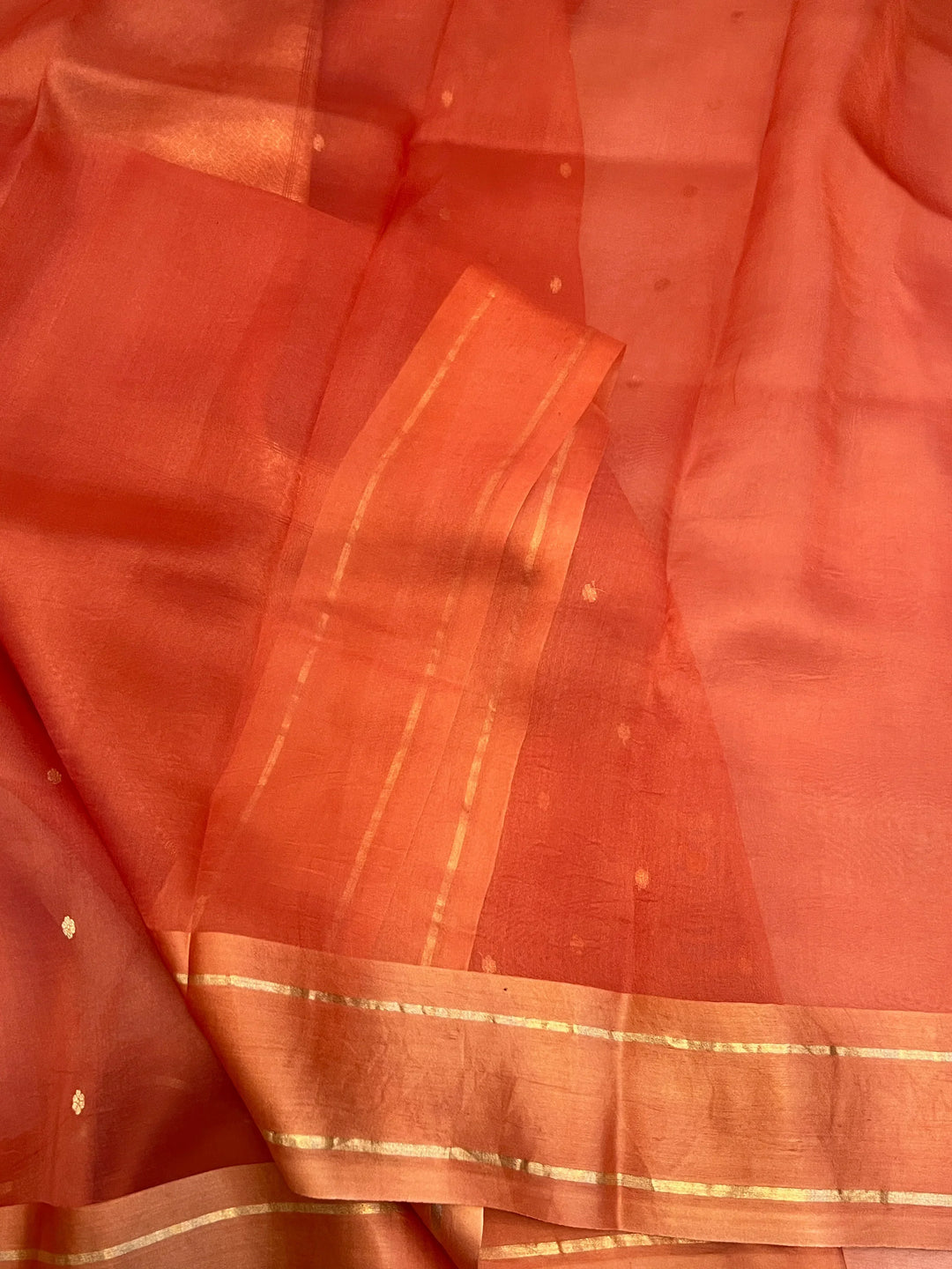 Rust Pure Banarasi Handloom Silk Saree - Aura Benaras