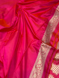 Orangish Pink Pure Banarasi Handloom Katan Silk Saree - Aura Benaras