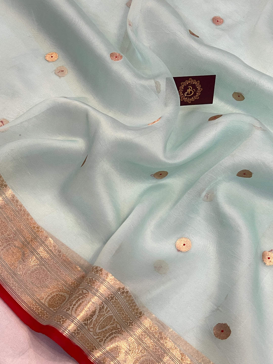 Pani Blue Kora Silk Banarasi Saree with Kadhwa Zari 