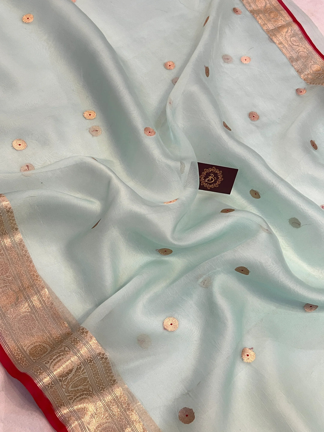 Pani Blue Kora Silk Banarasi Saree with Kadhwa Zari 