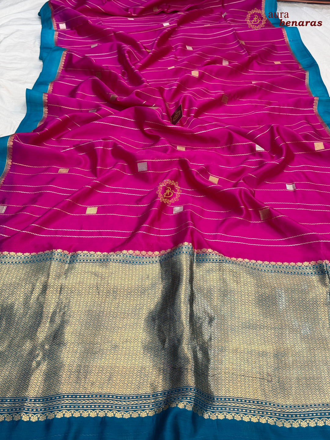 Rani Pink Pure Banarasi Handloom Silk Sari - AuraBenaras