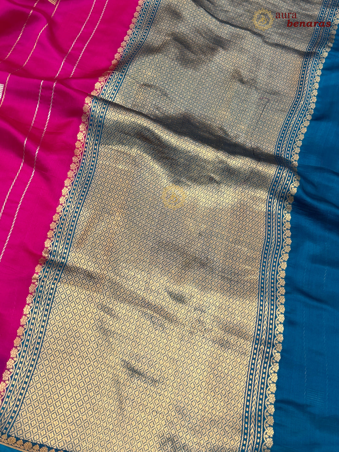 Rani Pink Pure Banarasi Handloom Silk Sari - AuraBenaras