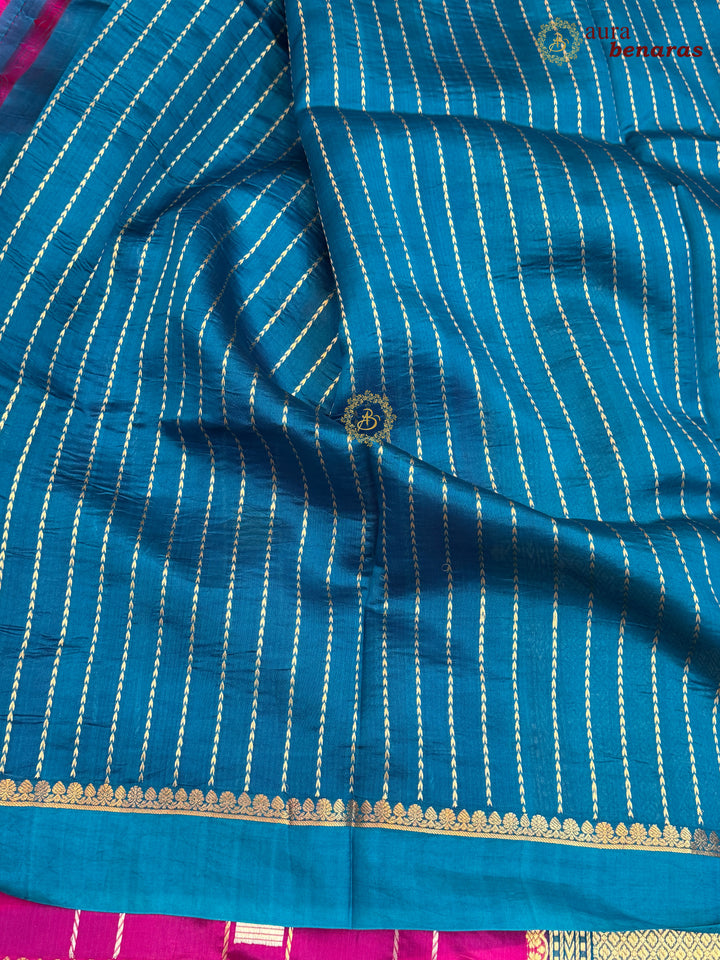 Rani Pink Pure Banarasi Handloom Silk Sari - AuraBenaras