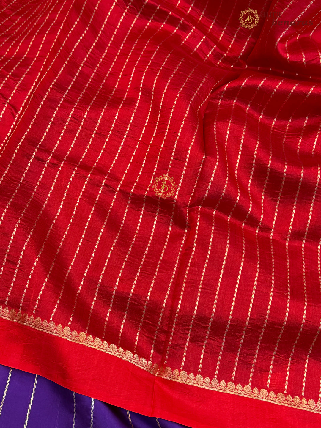 Purple Pure Banarasi Handloom Silk Sari - AuraBenaras