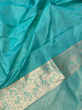 Sea Green Banarasi Handloom Pure Katan Silk Saree - Aura Benaras