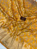 Pastel Orange Pure Banarasi Handloom Katan Silk Saree - Aura Benaras