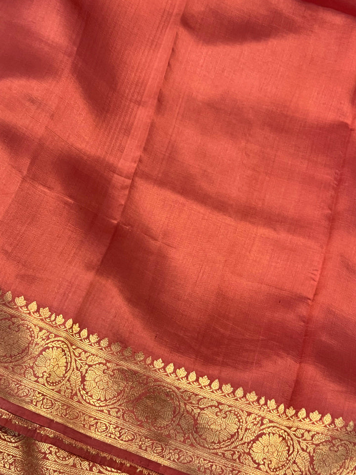 Pastel Pink Pure Banarasi Handloom Silk Saree | Aura Benaras