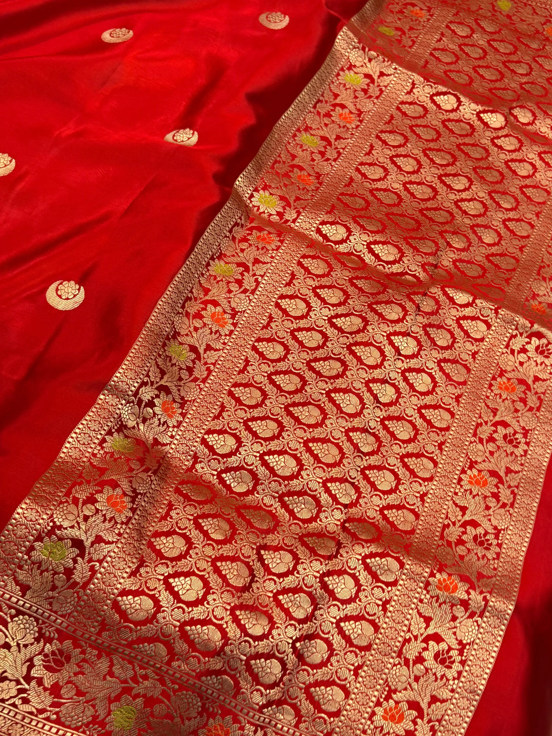 Red Pure Mashru Silk Handloom Banarasi Saree