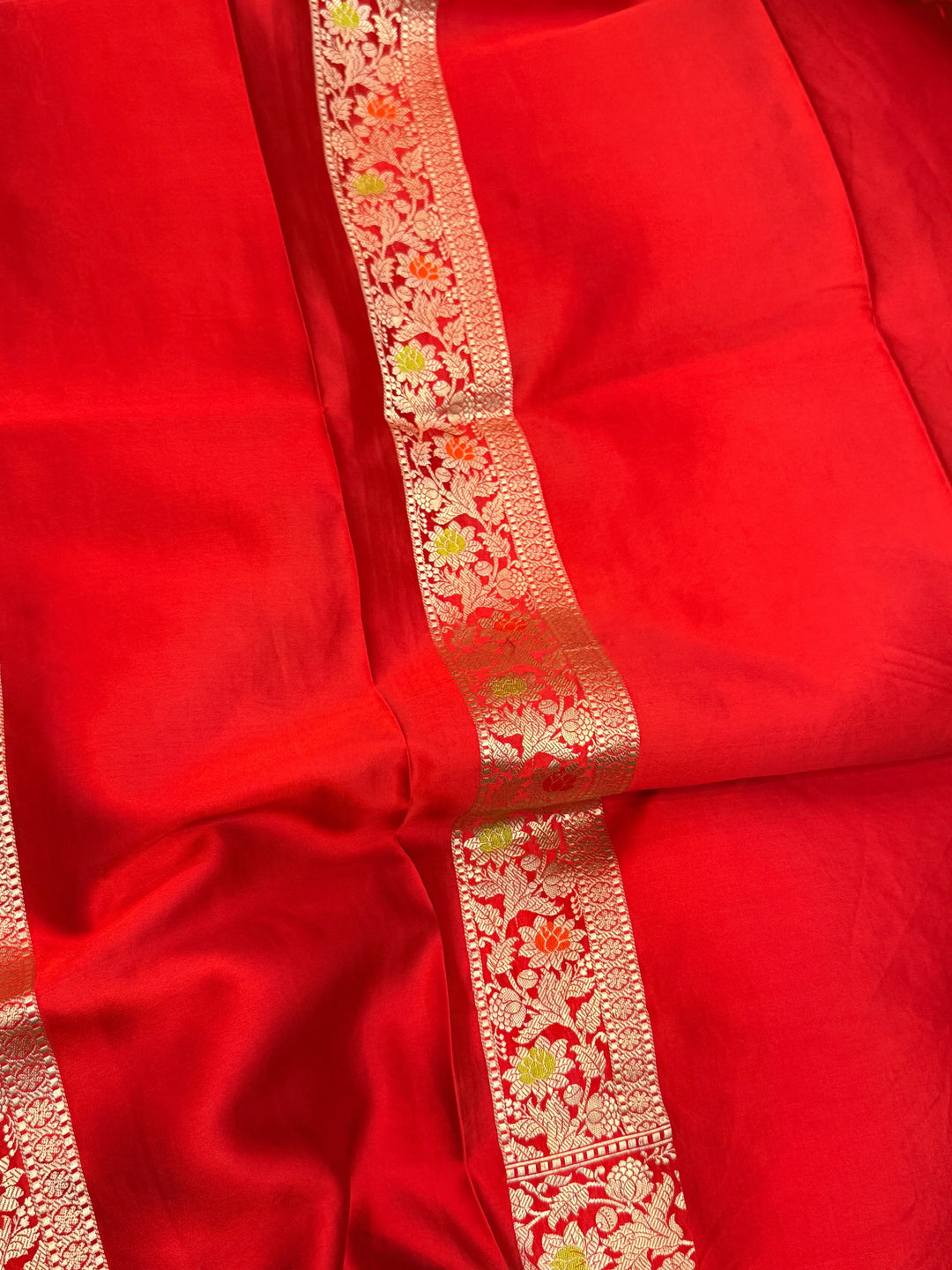 Red Pure Mashru Silk Handloom Banarasi Saree