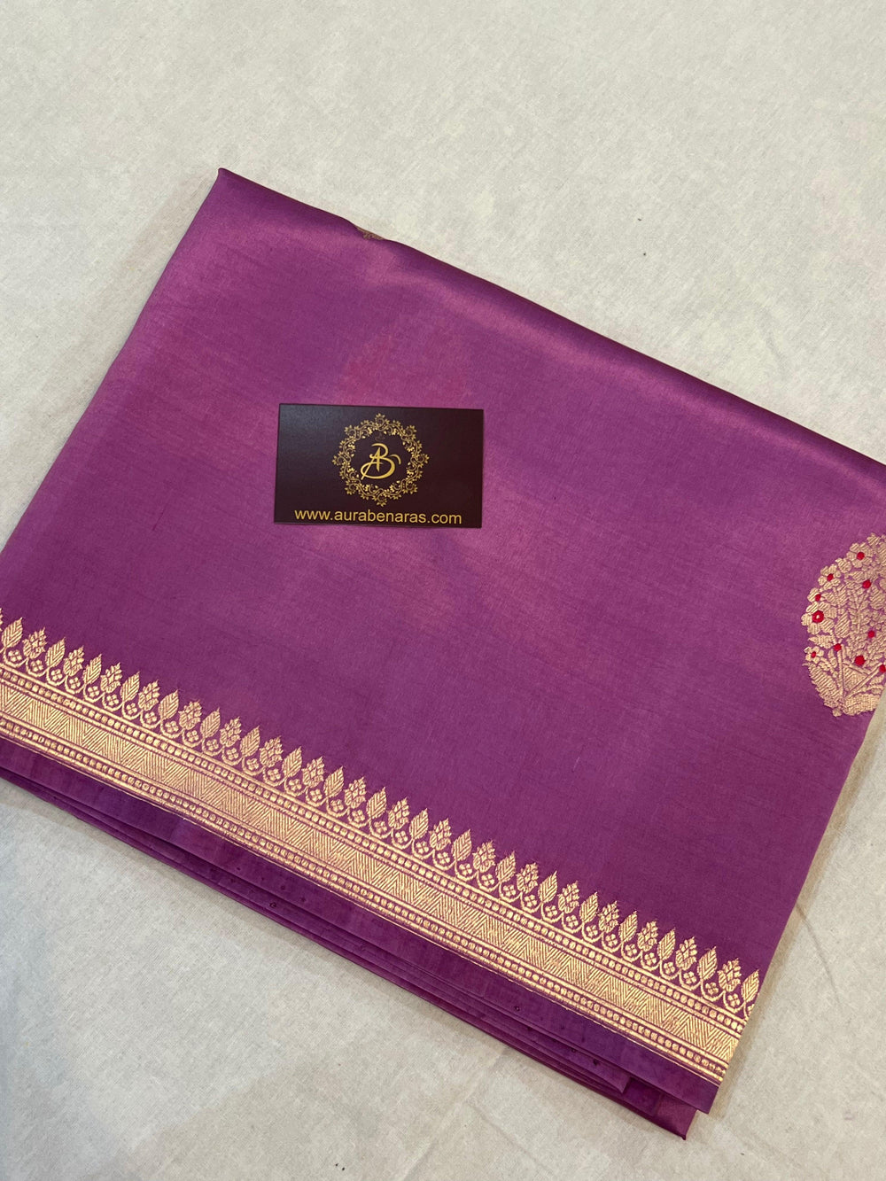 Buy Lavender Pure Banarasi Handloom Silk Saree | Aura Benaras