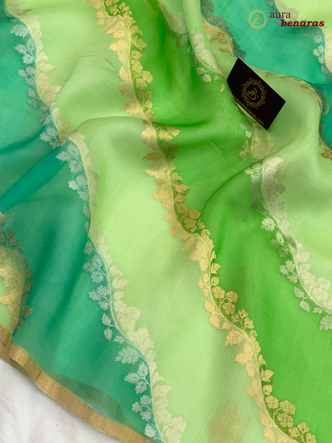Green Rangkaat Banarasi Handloom Kora Silk Saree 