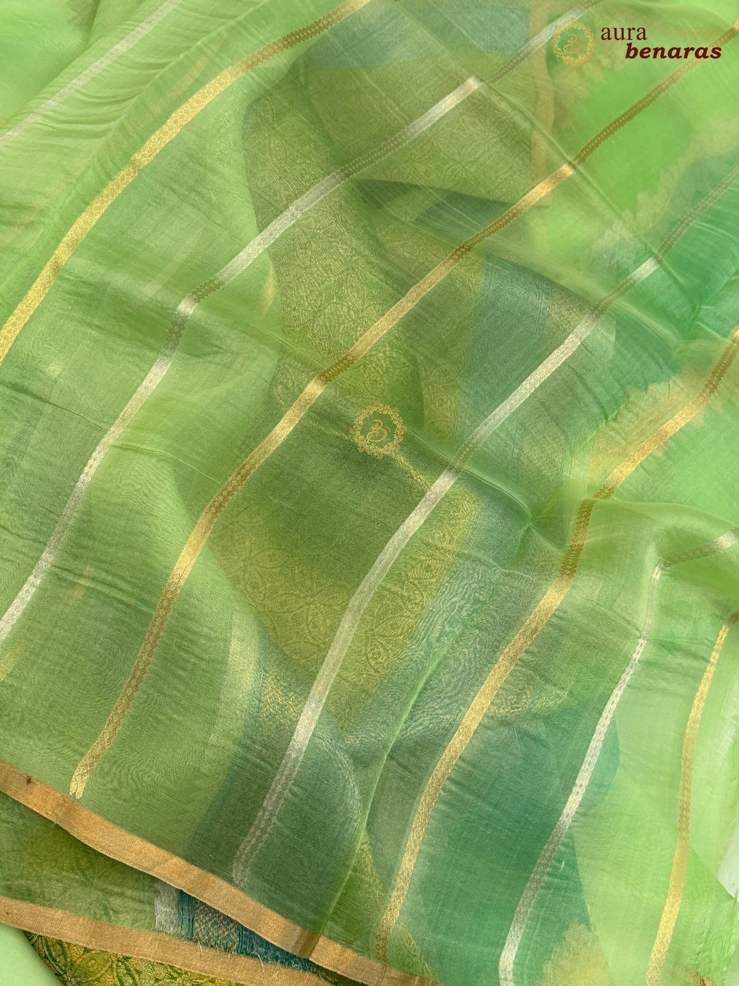 Green Rangkaat Banarasi Handloom Kora Silk Saree 