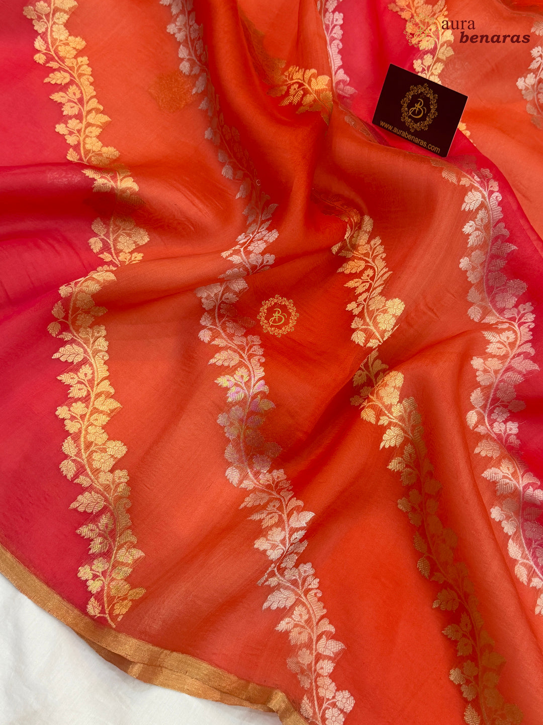 Pink Rangkaat Banarasi Handloom Kora Silk Saree 