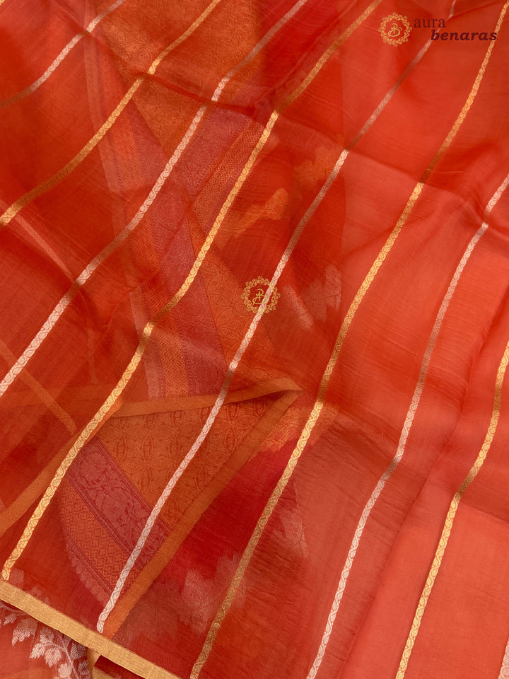 Pink Rangkaat Banarasi Handloom Kora Silk Saree 
