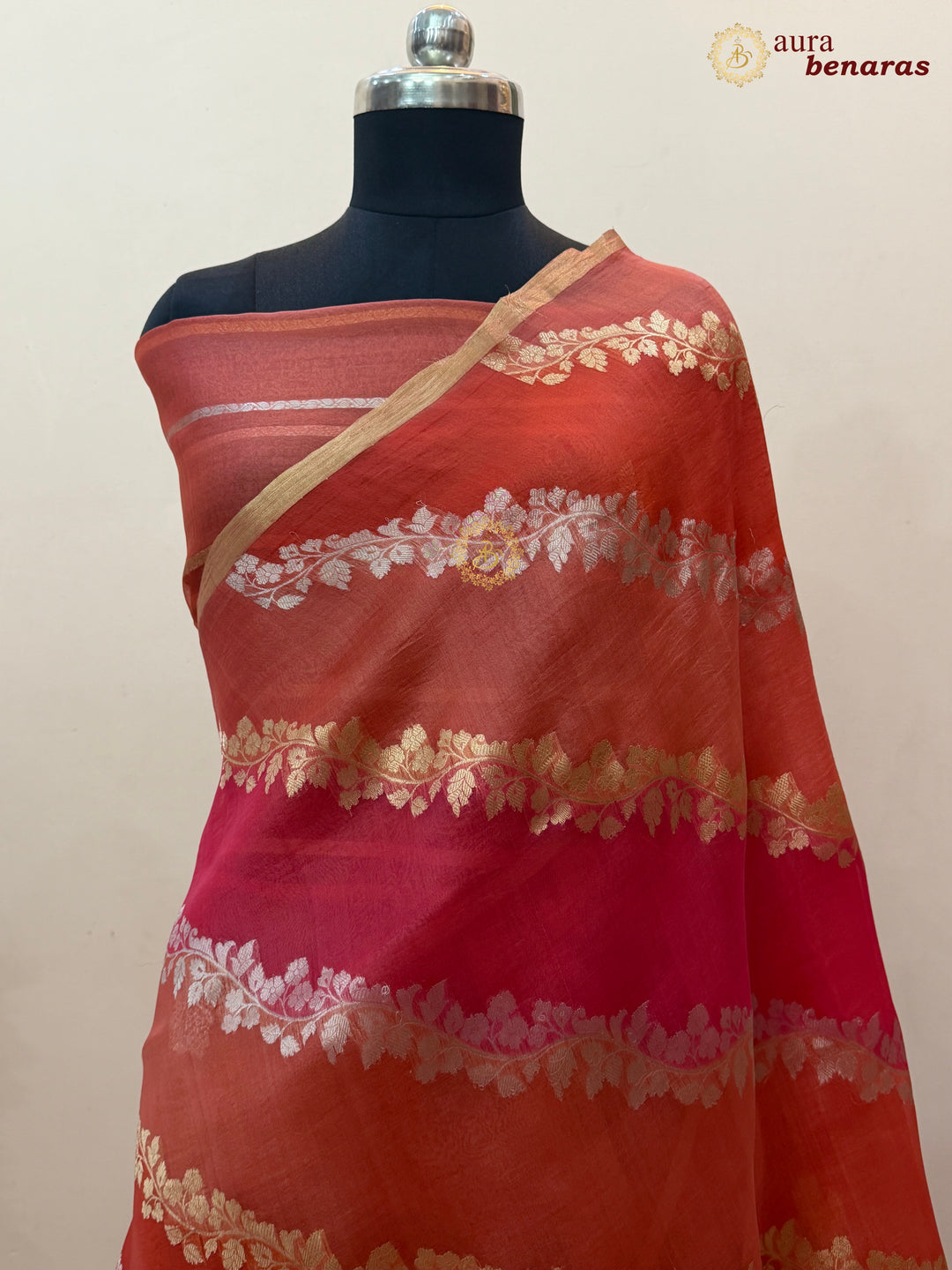 Pink Rangkaat Banarasi Handloom Kora Silk Saree 