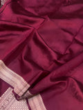 Maroon Pure Banarasi Handloom Silk Saree - Aura Benaras